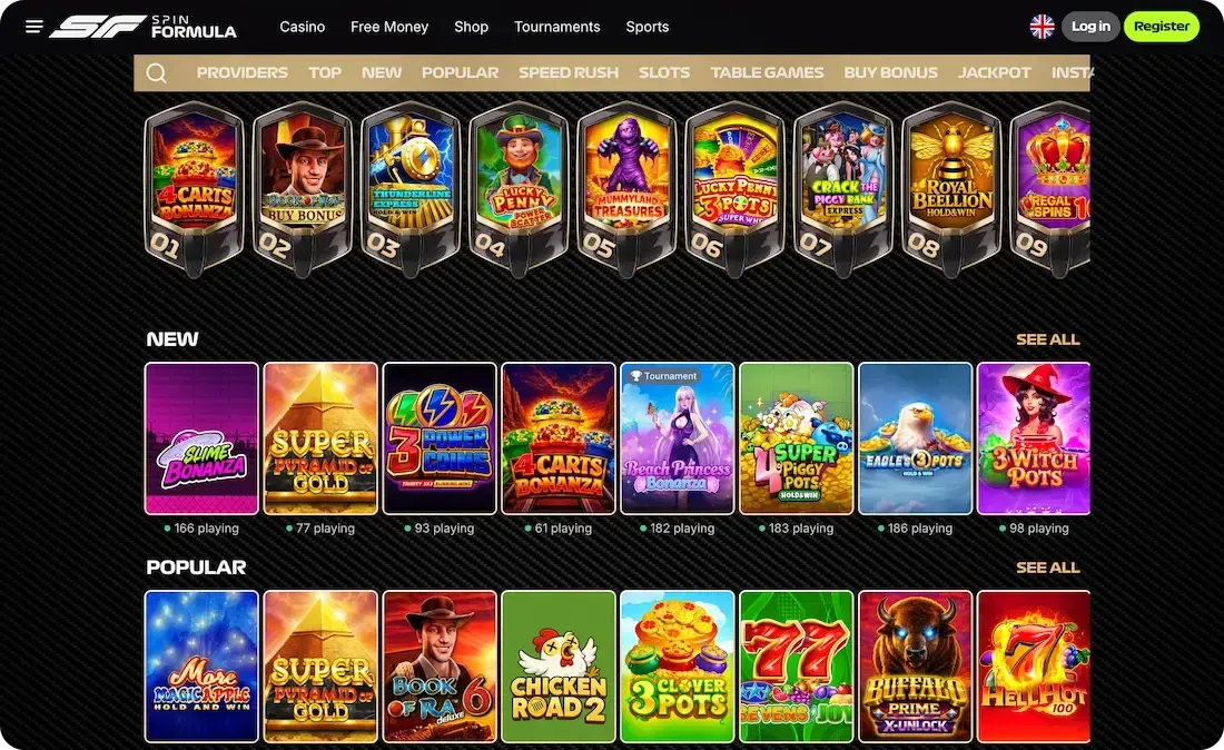 spinformula casino games
